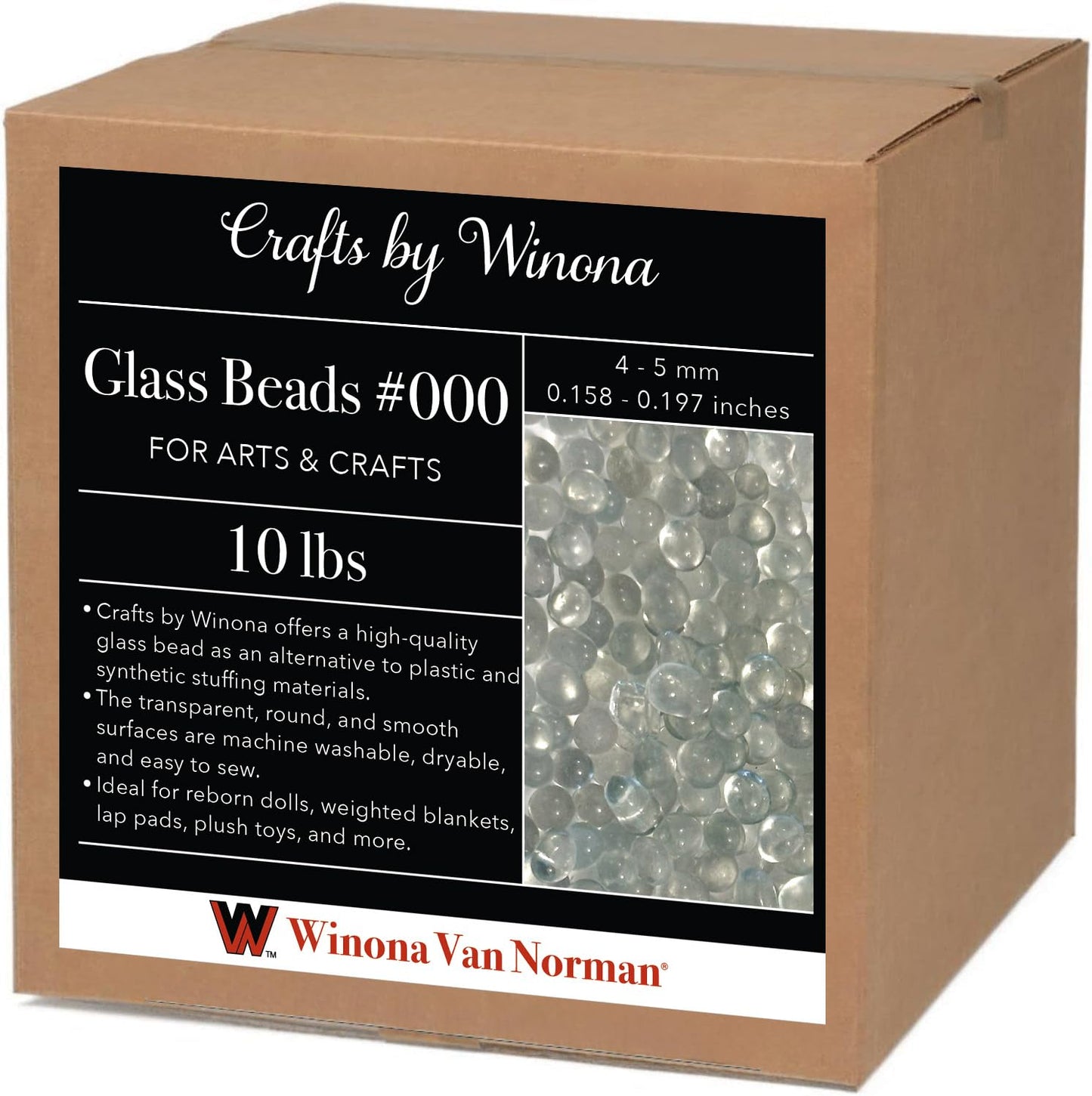 Glass Beads for Dolls and Blankets #000 - Weighting and Filler - 4-5mm or .16"-.20"
