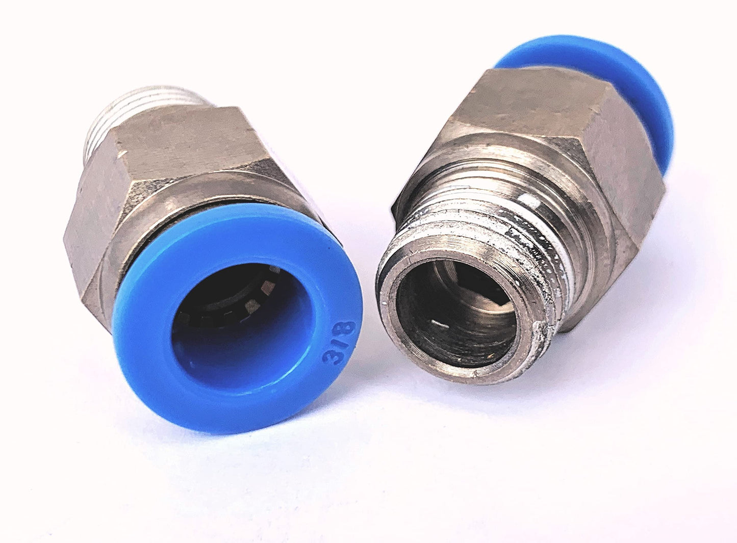 Quick Connect Pneumatic Fittings for Gases and Fluids - Straight, Elbow, and Tee - Pack of 10 Fittings