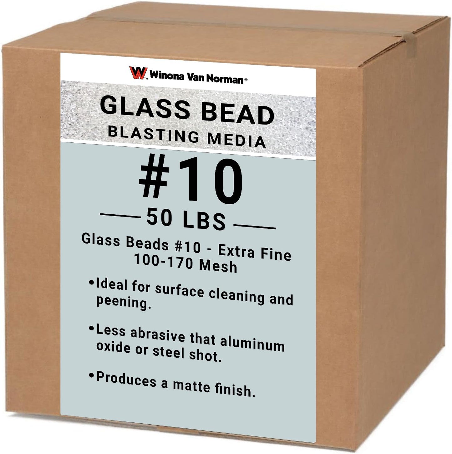 Glass Bead #10 Sand Blasting Media - Medium Size - 40-50 Mesh for Sandblasting