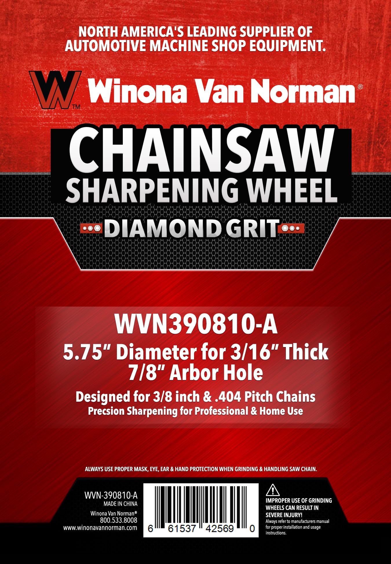 WVN Precision Chainsaw Sharpening Wheels - CBN and Diamond Grit - Various Sizes