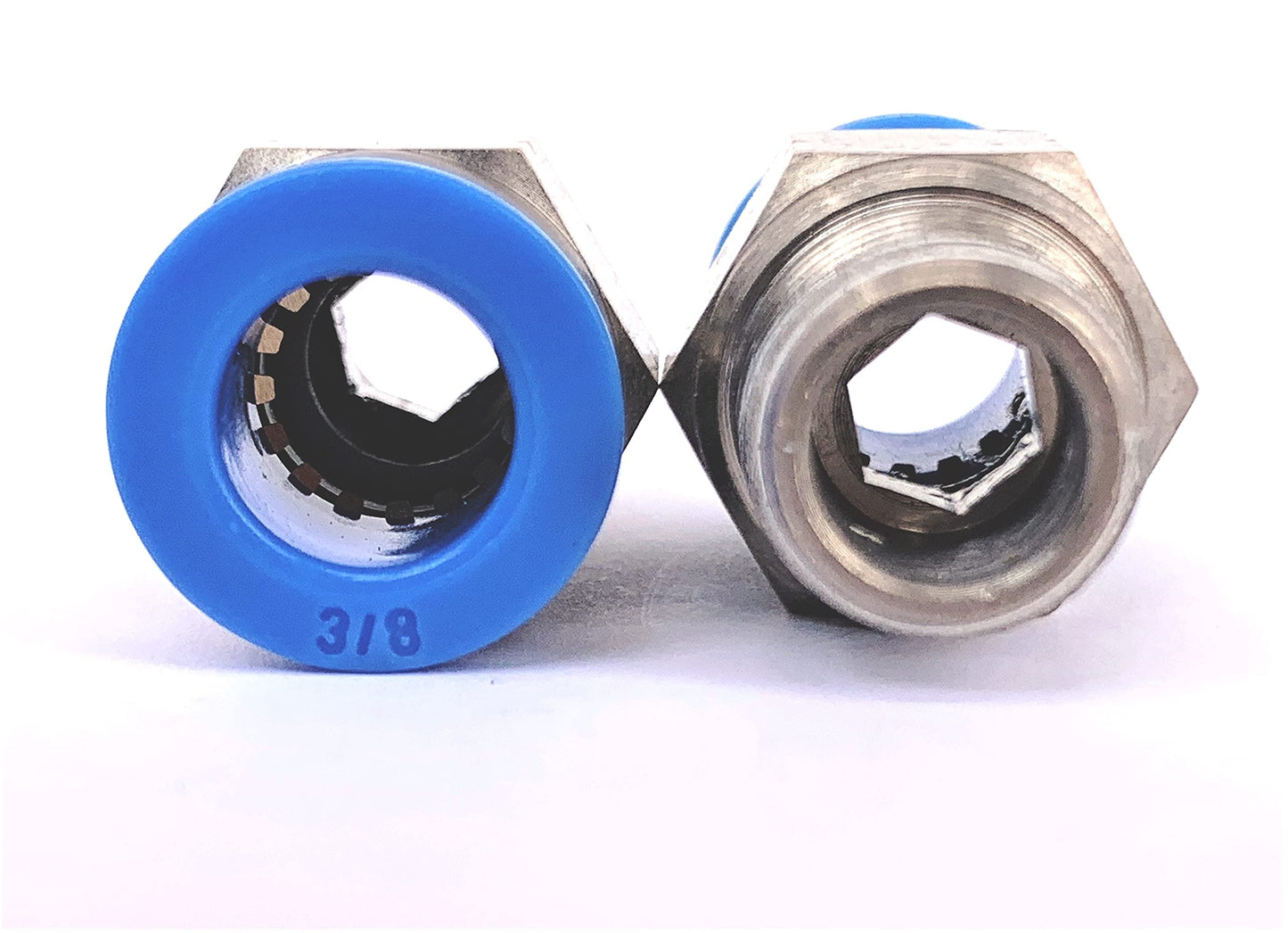 Quick Connect Pneumatic Fittings for Gases and Fluids - Straight, Elbow, and Tee - Pack of 10 Fittings