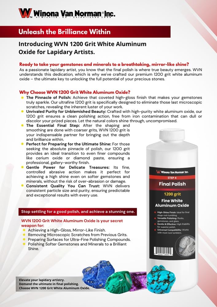 White Aluminum Oxide 1200 grit (1lb)