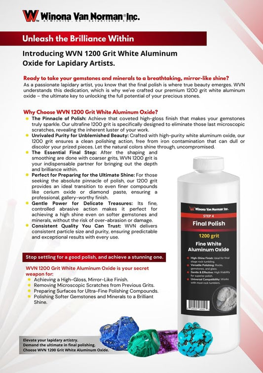 White Aluminum Oxide 1200 grit (1lb)