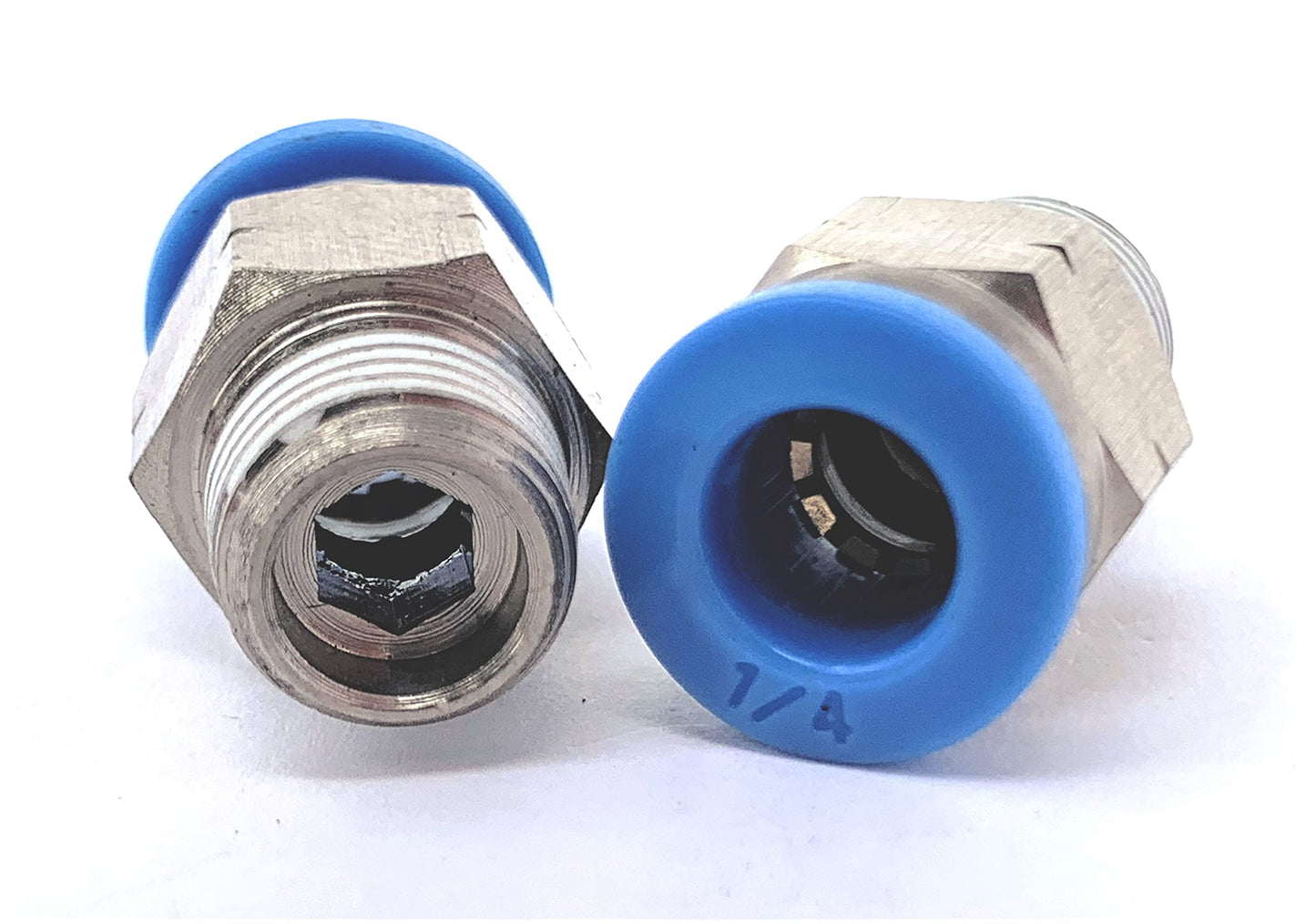 Quick Connect Pneumatic Fittings for Gases and Fluids - Straight, Elbow, and Tee - Pack of 10 Fittings
