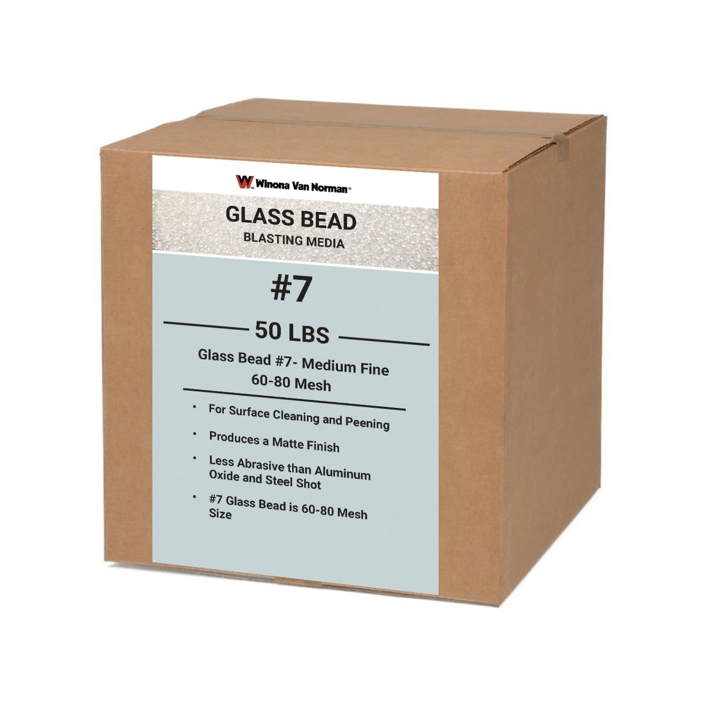 Glass Bead #7 Sand Blasting Media - Medium Fine Size - 60-80 Mesh - Glass Bead Media for Sandblasting