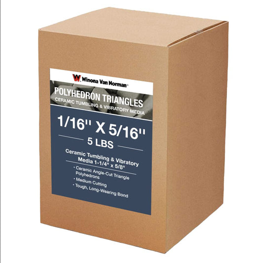 Ceramic Tumbling and Vibratory Media - Polyhedron Shape - 1 1/4" x 5/8" Size