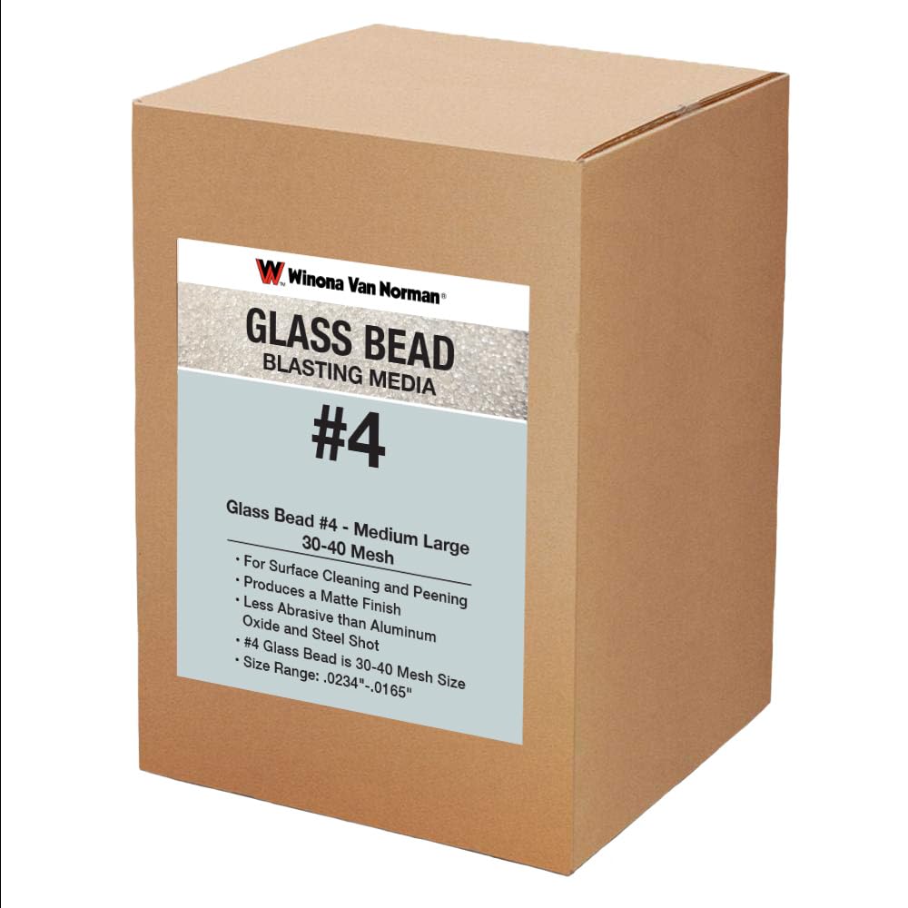 Glass Bead #4 Sand Blasting Media - Medium Large Size - 30-40 Mesh for Sandblasting