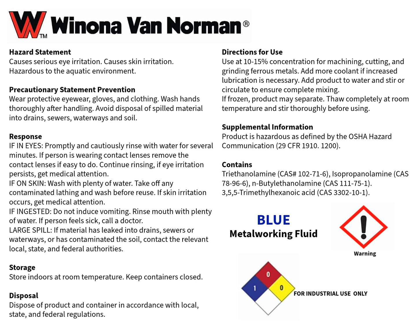 WVN Smooth Grind | General Purpose Concentrated Grinding Coolant | Semisynthetic Fluid (1 Quart)