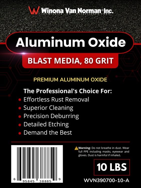 Aluminum Oxide Blast Media - 80 Grit (10 lbs.) - Premium Long-Lasting Sand Blasting Media