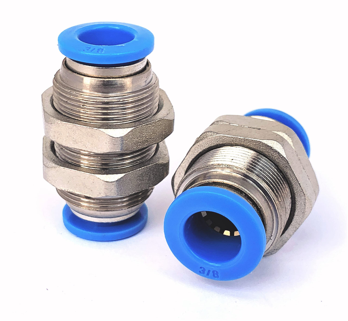 Quick Connect Pneumatic Fittings for Gases and Fluids - Straight, Elbow, and Tee - Pack of 10 Fittings