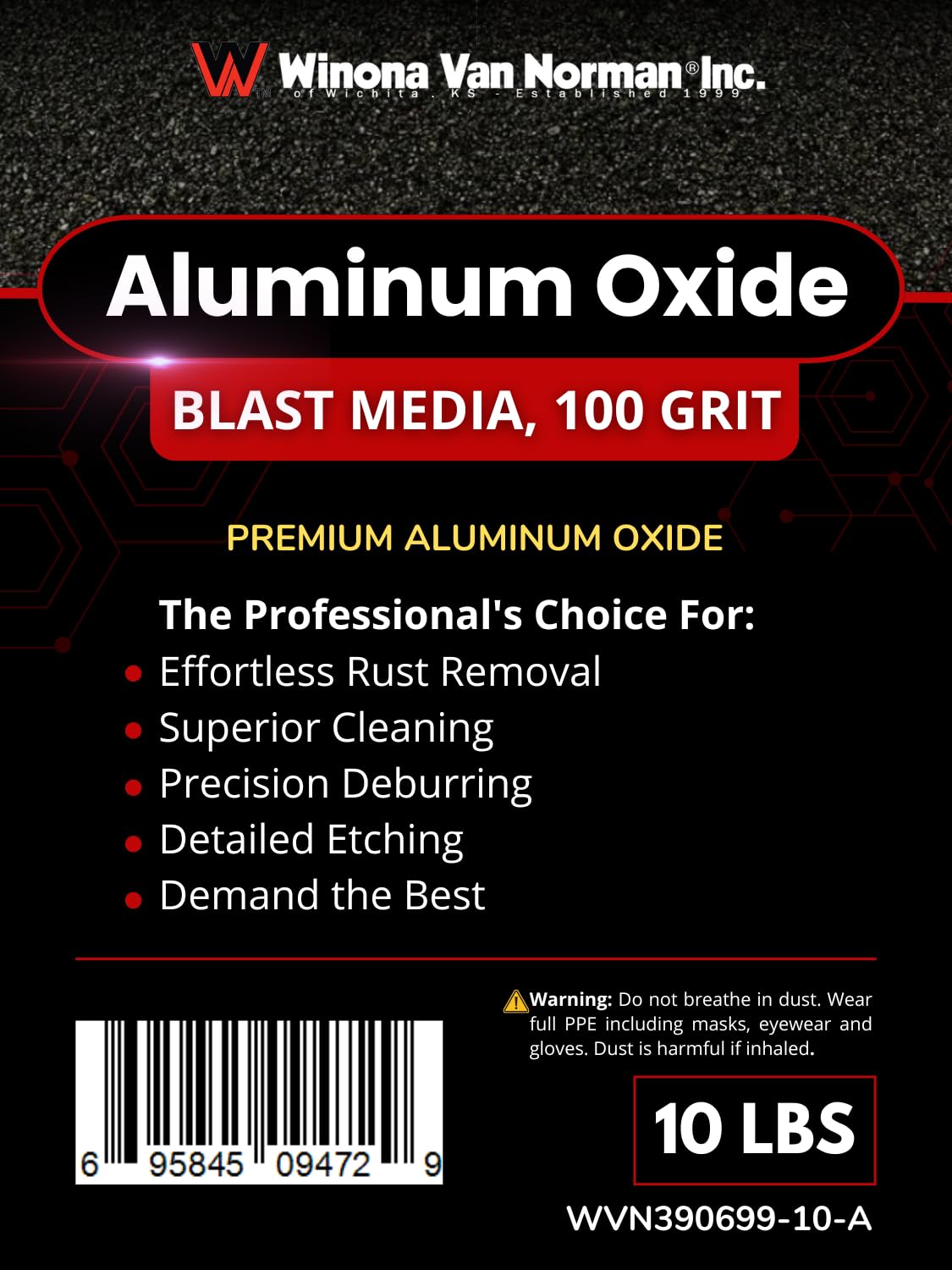 Aluminum Oxide Blast Media - 100 Grit (10 lbs.) - Premium Long-Lasting Sand Blasting Media