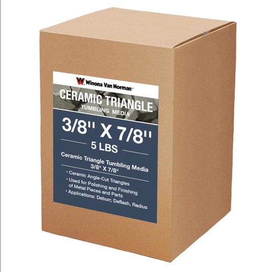 Ceramic Triangle Tumbling Media - 3/8" x 7/8" Size