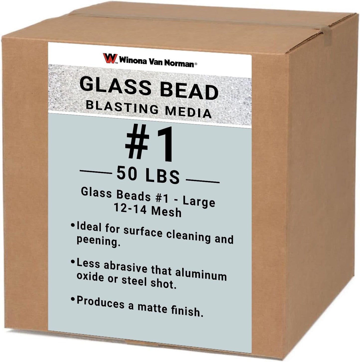Glass Bead #1 Sand Blasting Media - X-Large Size - 12-14 Mesh for Sandblasting