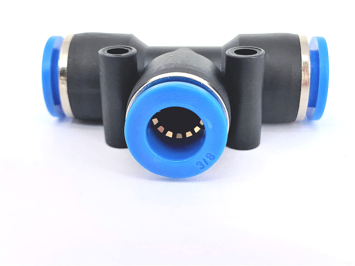 Quick Connect Pneumatic Fittings for Gases and Fluids - Straight, Elbow, and Tee - Pack of 10 Fittings