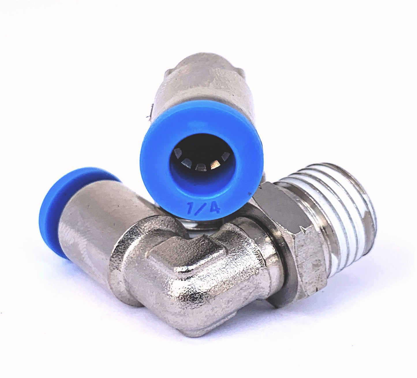 Quick Connect Pneumatic Fittings for Gases and Fluids - Straight, Elbow, and Tee - Pack of 10 Fittings