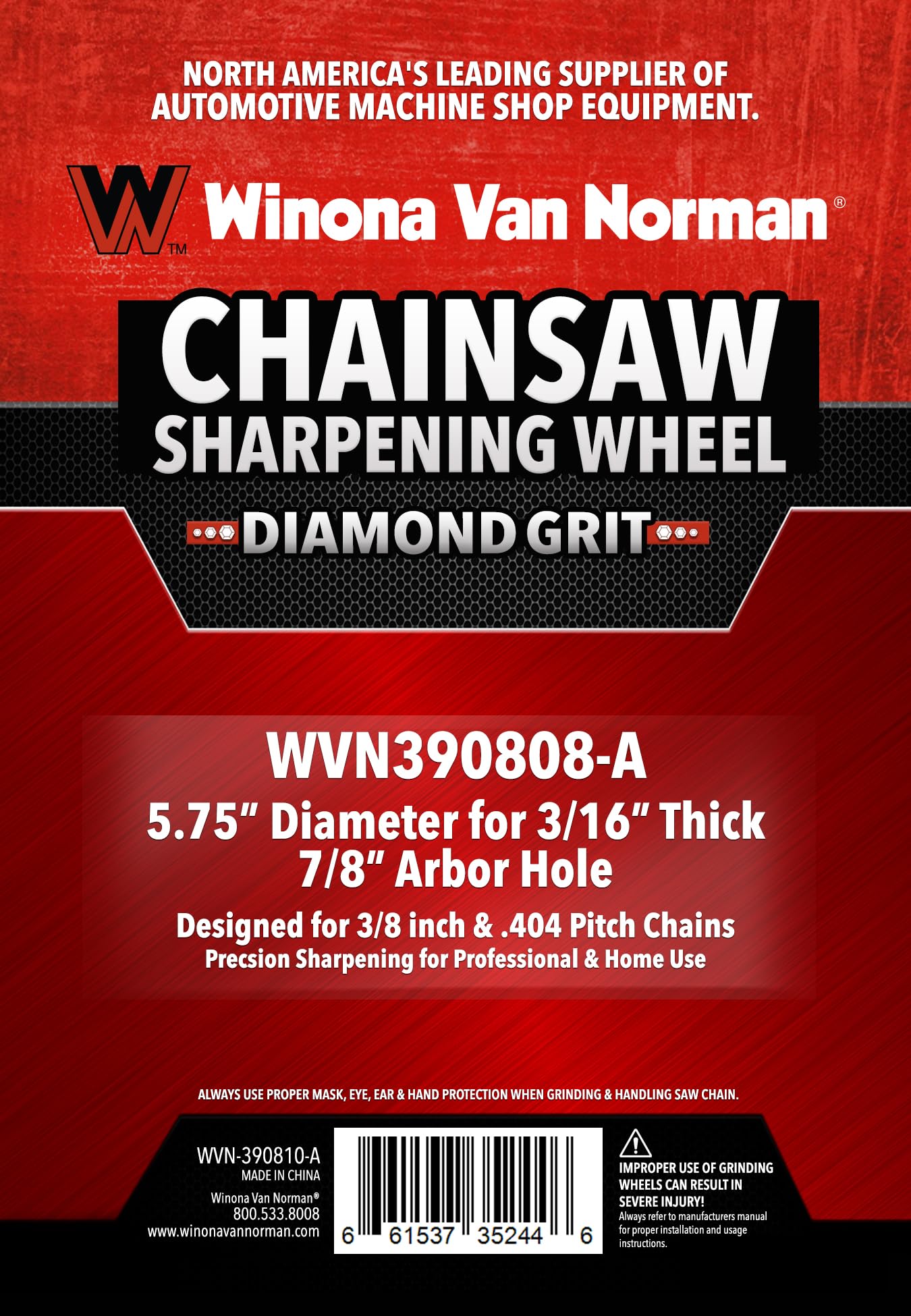 WVN Precision Chainsaw Sharpening Wheels - CBN and Diamond Grit - Various Sizes