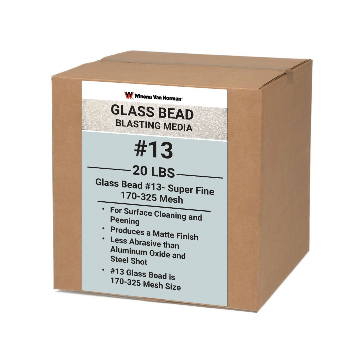 Glass Bead #13 Sand Blasting Media - Finest Size - 170-325 Mesh - Glass Bead Media for Sandblasting