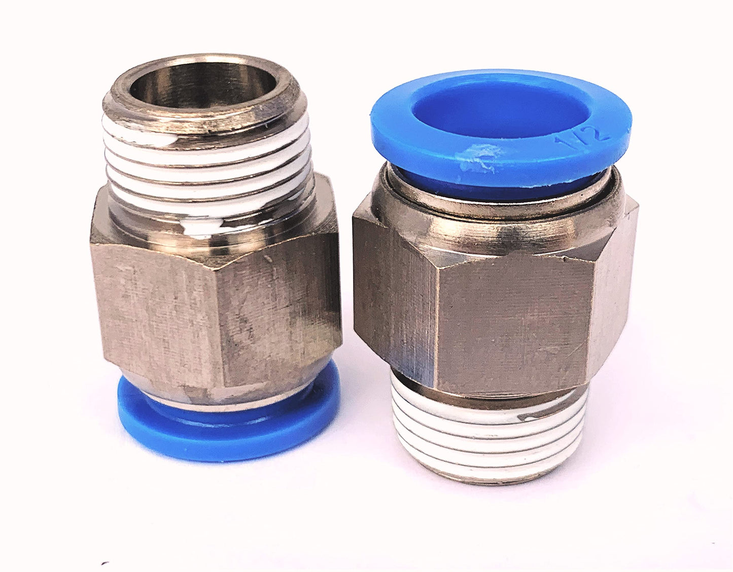 Quick Connect Pneumatic Fittings for Gases and Fluids - Straight, Elbow, and Tee - Pack of 10 Fittings