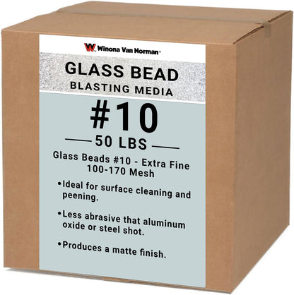 Glass Bead #10 Sand Blasting Media - Medium Size - 40-50 Mesh for Sandblasting