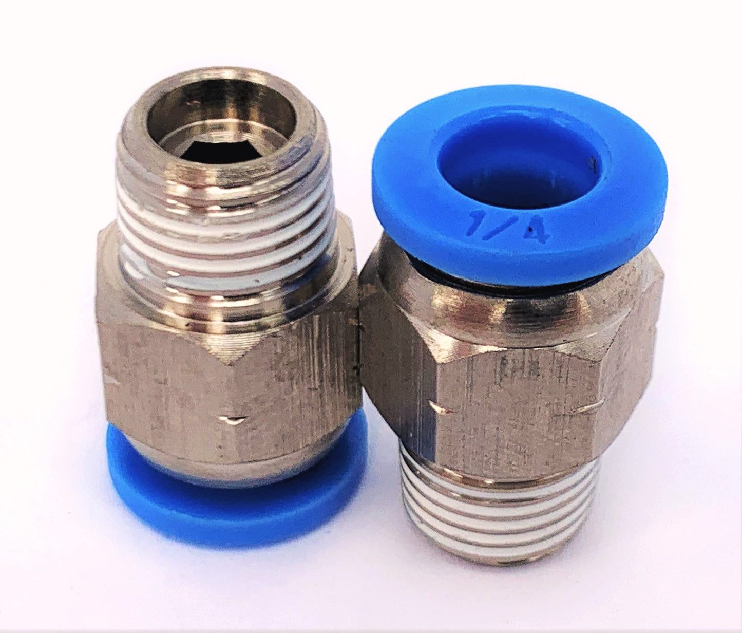 Quick Connect Pneumatic Fittings for Gases and Fluids - Straight, Elbow, and Tee - Pack of 10 Fittings