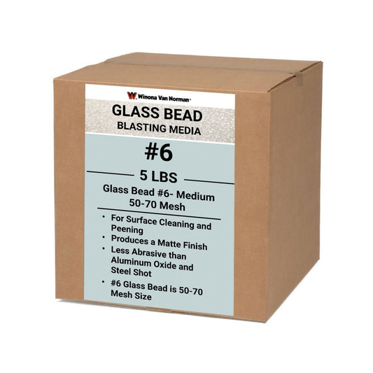 Glass Bead #6 Sand Blasting Media - Medium Size - 50-70 Mesh - Glass Bead Media for Sandblasting
