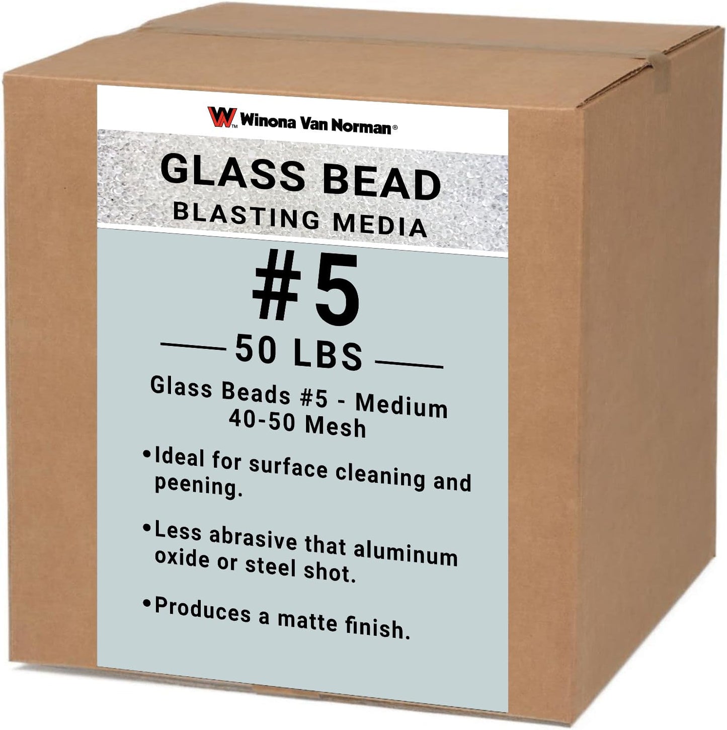 Glass Bead #5 Sand Blasting Media - Medium Size - 40-50 Mesh for Sandblasting