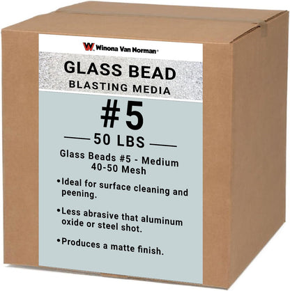 Glass Bead #5 Sand Blasting Media - Medium Size - 40-50 Mesh for Sandblasting