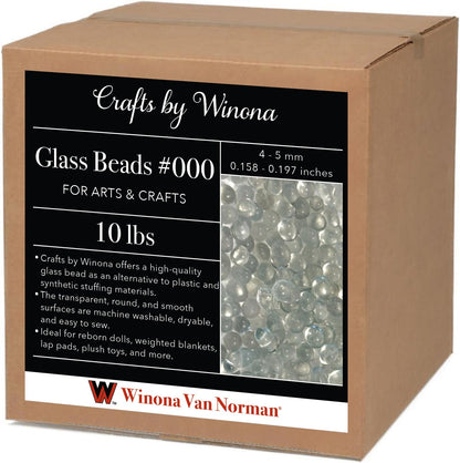 Glass Beads for Dolls and Blankets #000 - Weighting and Filler - 4-5mm or .16"-.20"