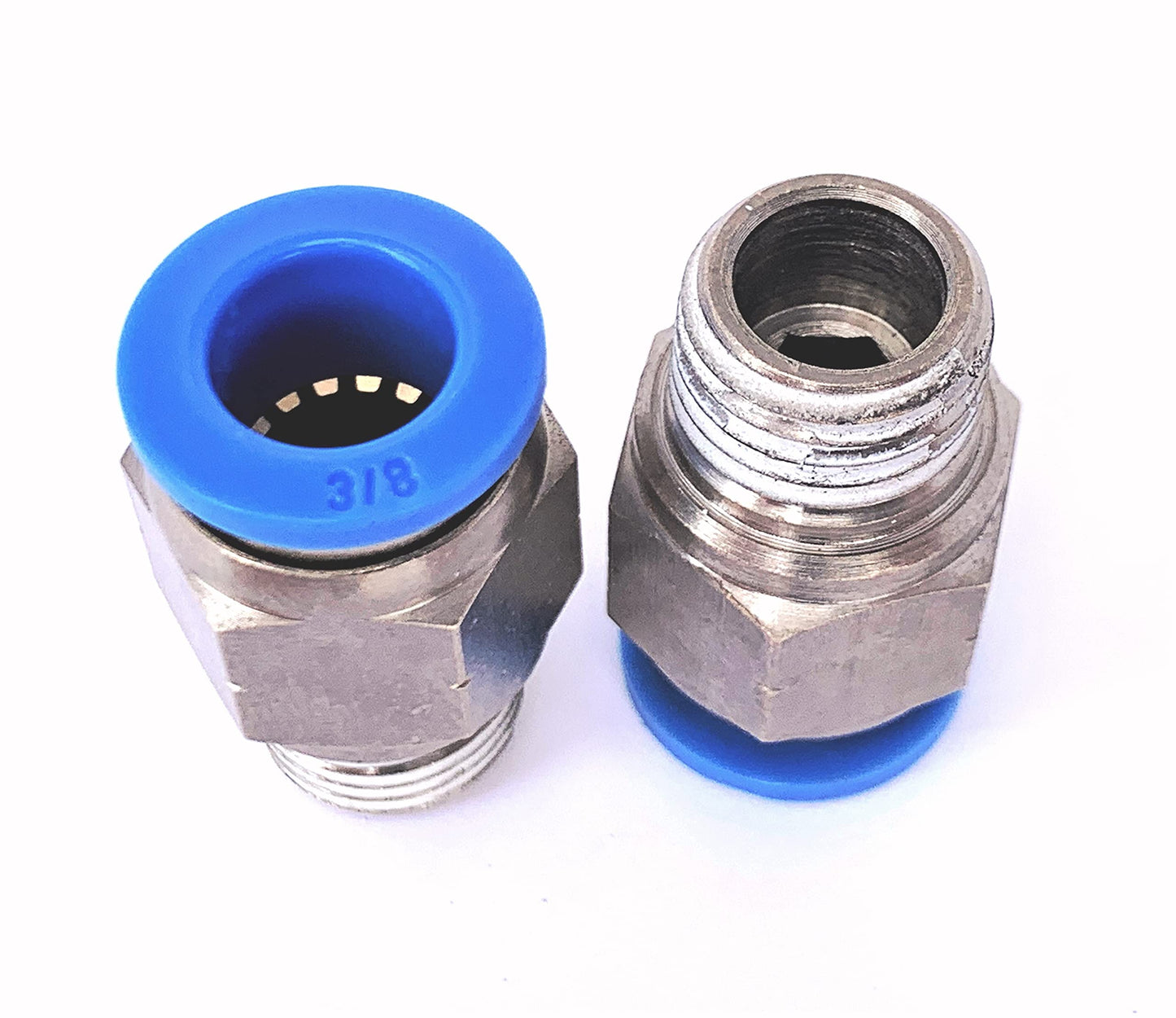 Quick Connect Pneumatic Fittings for Gases and Fluids - Straight, Elbow, and Tee - Pack of 10 Fittings