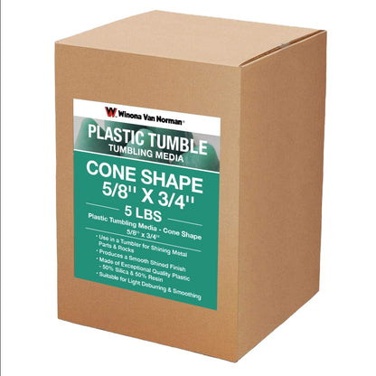 Plastic Tumbling Media - Cone Shape - 5/8" x 3/4" Size