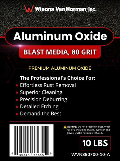 Aluminum Oxide Blast Media - 80 Grit (10 lbs.) - Premium Long-Lasting Sand Blasting Media