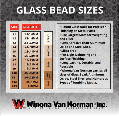 Glass Bead #6 Sand Blasting Media - Medium Size - 50-70 Mesh - Glass Bead Media for Sandblasting