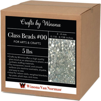 Glass Beads for Dolls and Blankets #00 - Weighting and Filler - 3-4mm or .11"-.16"