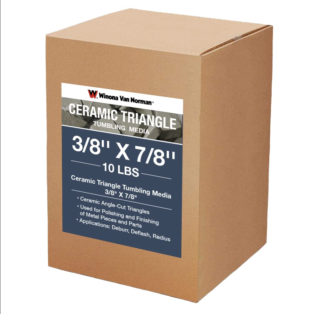Ceramic Triangle Tumbling Media - 3/8" x 7/8" Size