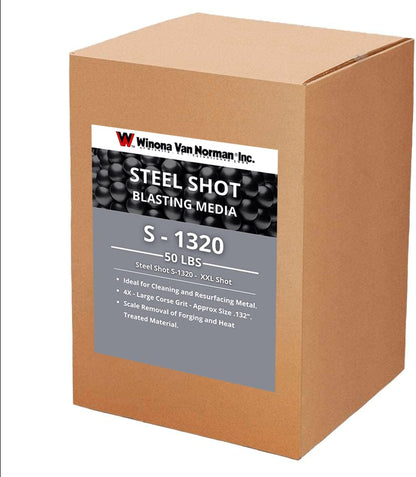 Steel Shot S-1320 - Blasting Media - XX-Large Shot Size - No. 4 Equivalent