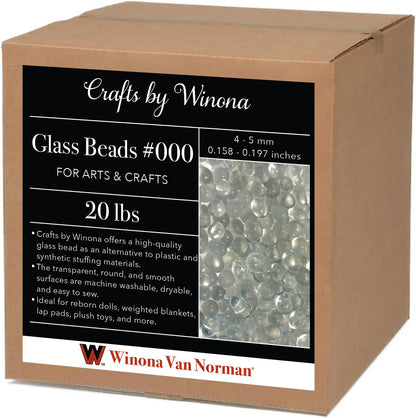 Glass Beads for Dolls and Blankets #000 - Weighting and Filler - 4-5mm or .16"-.20"