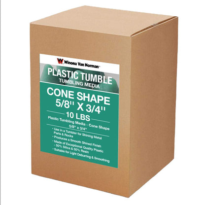 Plastic Tumbling Media - Cone Shape - 5/8" x 3/4" Size