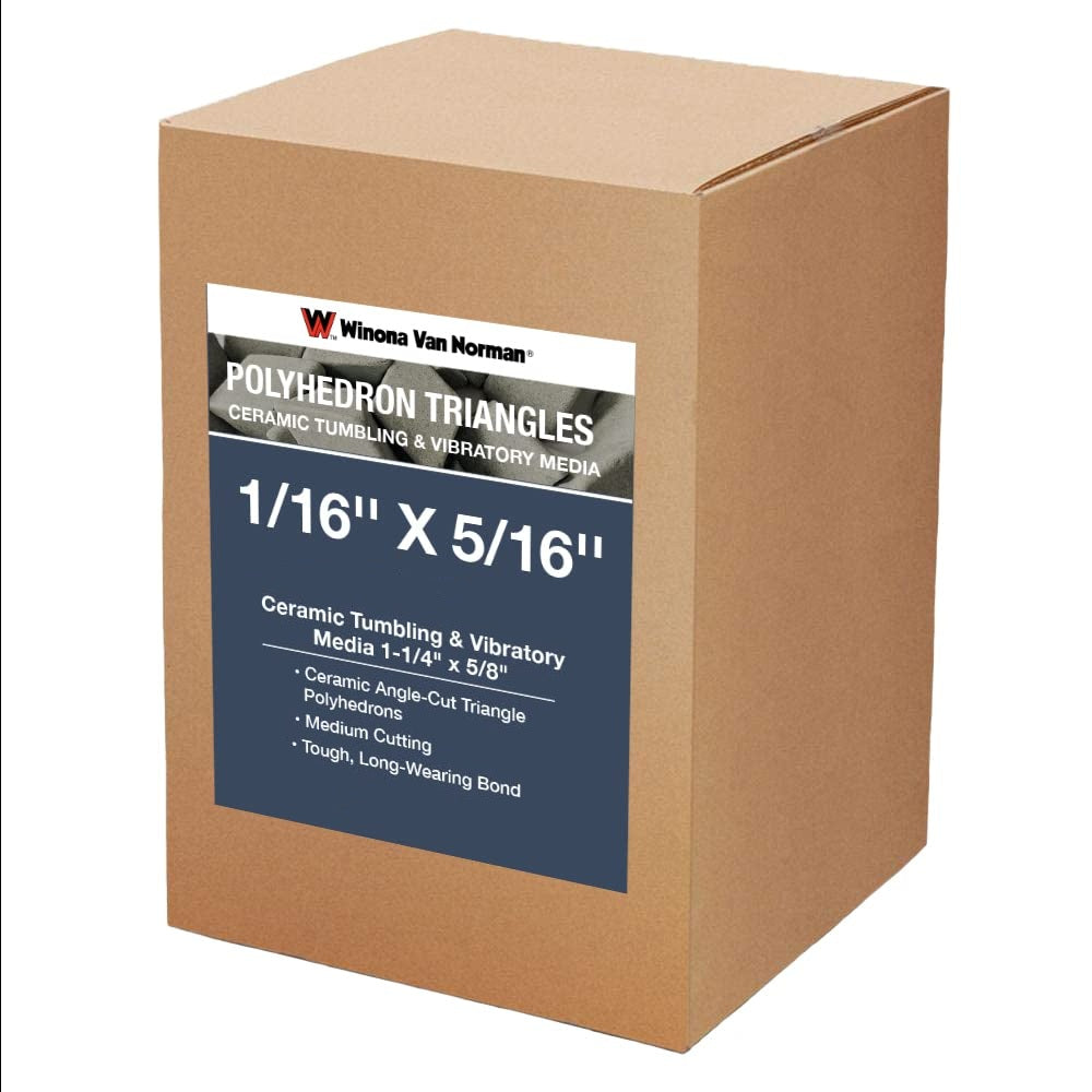 Heavy-Cutting Ceramic Tumbling Media | 1" x 5/8" Triangles | 5 lbs