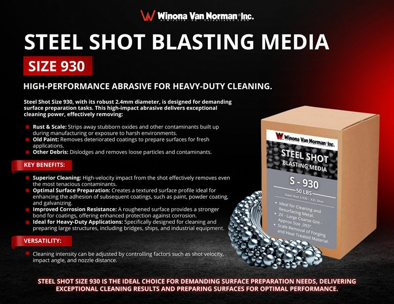 Steel Shot 930 - Blasting Media - 10 lbs