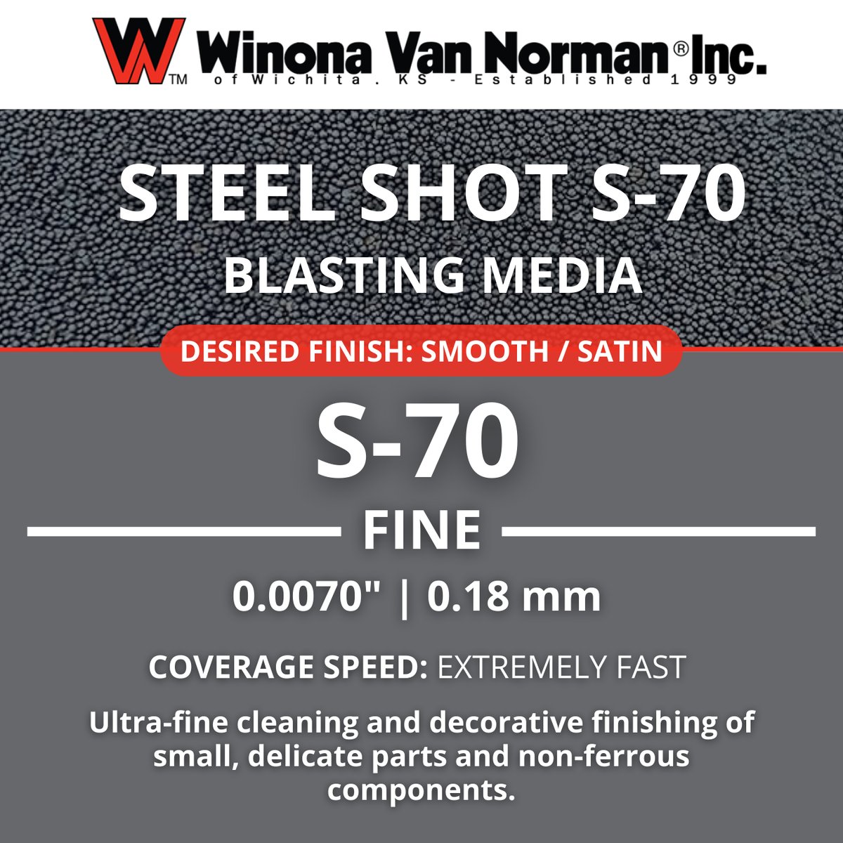 Steel Shot 70 - Blasting Media - 48 lbs