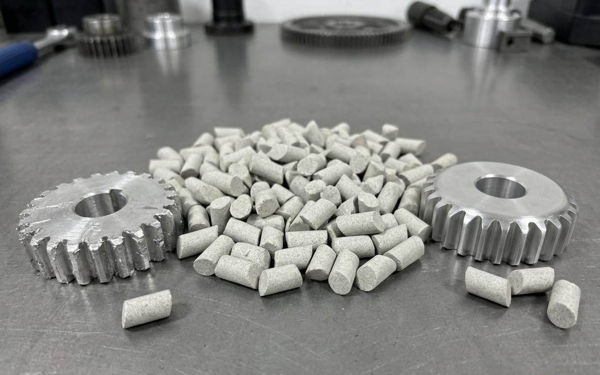 Angle-Cut Ceramic Tumbling Media 5/8x1-1/4", Heavy-Duty Abrasive for Vibratory Tumblers, Metal Finishing, Deburring, Rust Removal & Deflashing (5 lbs)