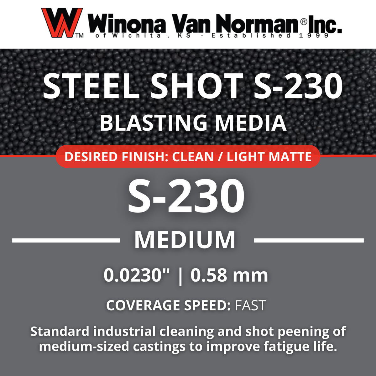 Sheel Shot 230 - Blasting Media - 15 lbs