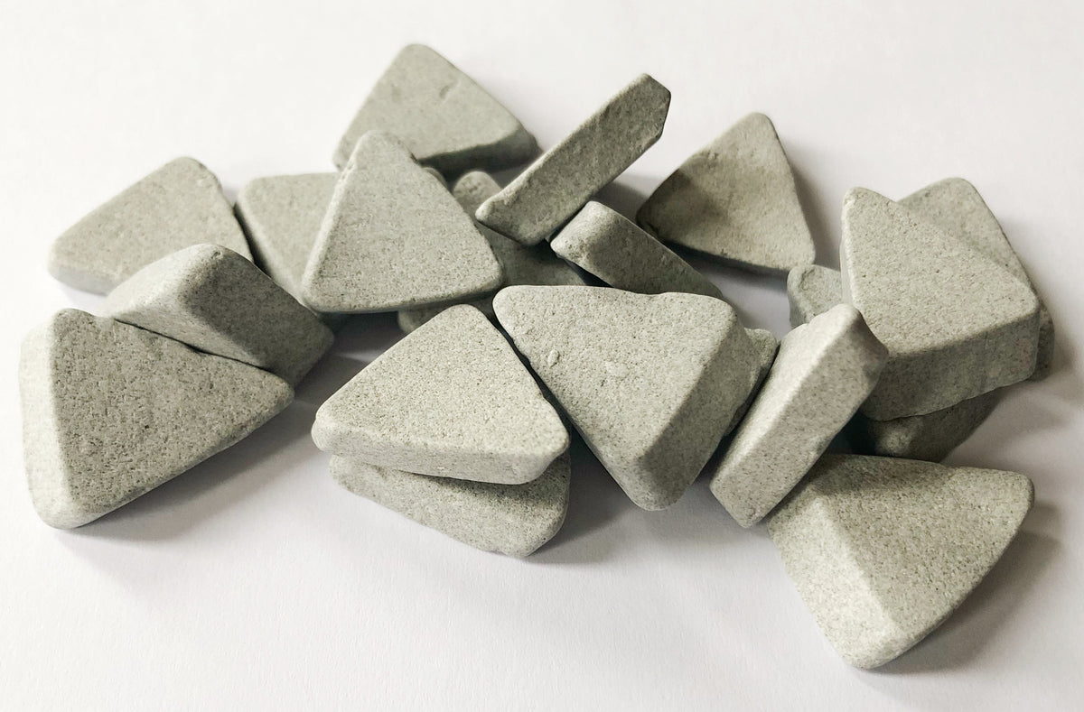 Winona Van Norman Ceramic Tumbling Media - Flat Triangle, 3/8" x 7/8" - 48 lbs