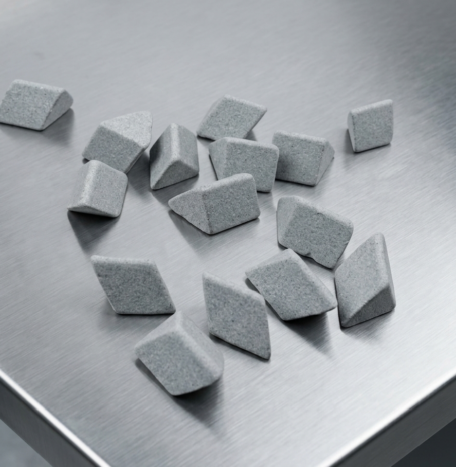 Heavy-Cutting Ceramic Tumbling Media | 1" x 5/8" Triangles | 5 lbs